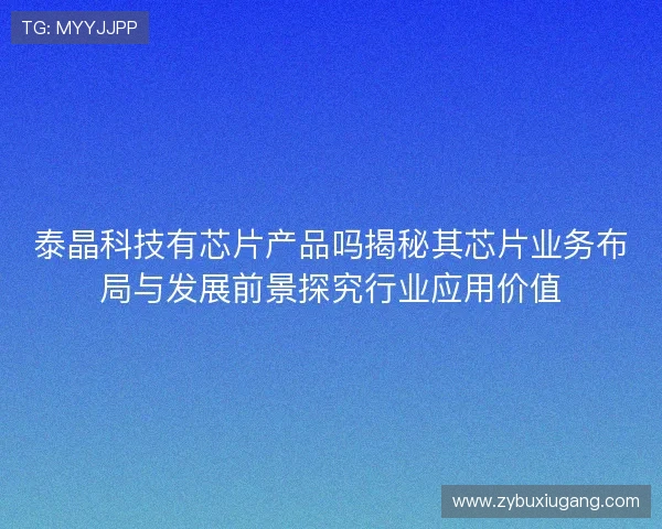 泰晶科技有芯片产品吗揭秘其芯片业务布局与发展前景探究行业应用价值